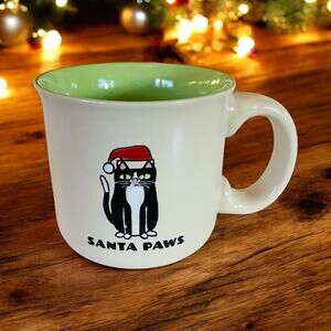 NEW Life is Good Tuxedo Black Cat Santa Paws Christmas Xmas Coffee Tea Mug